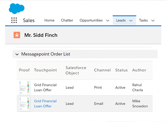 Messagepoint Connected - Salesforce tracking