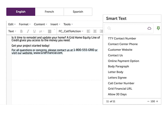 Messagepoint Core - global content sharing with SmartText