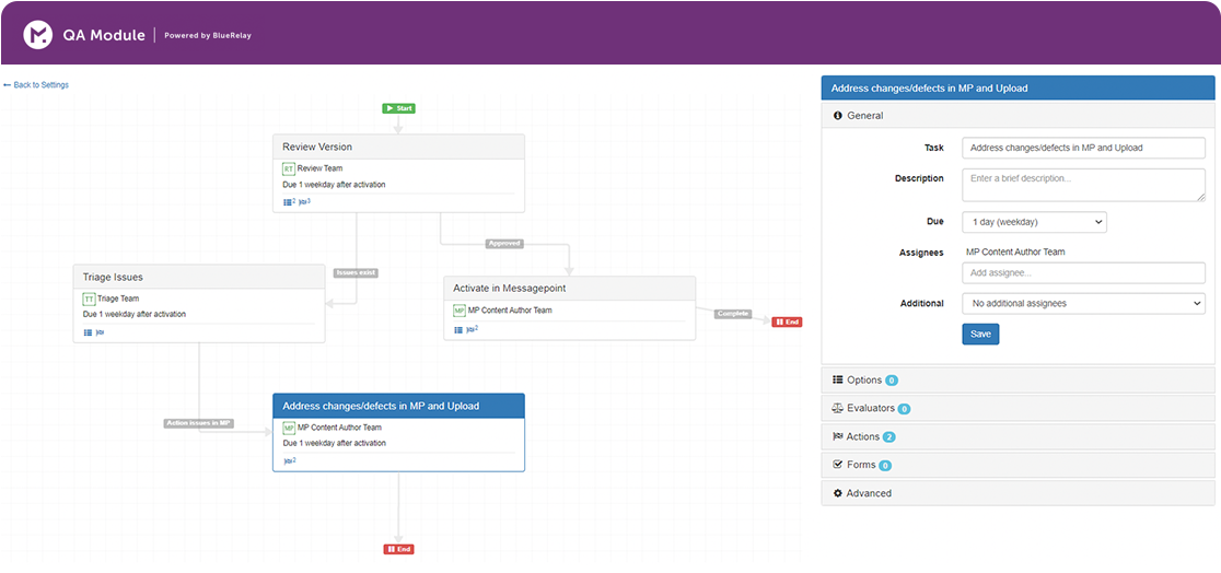 Messagepoint QA module