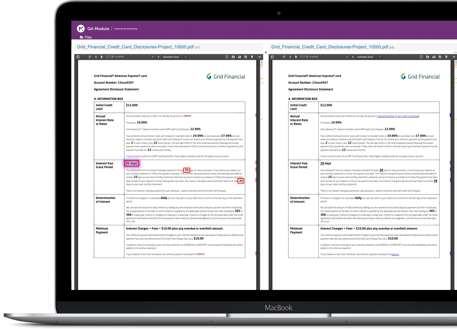 Messagepoint QA module screenshot