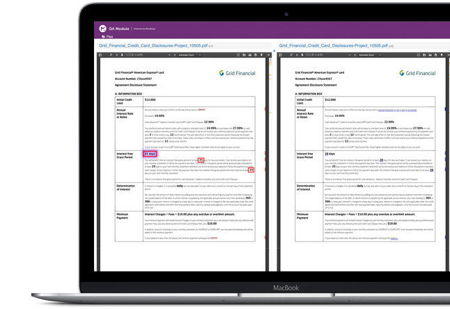 Messagepoint QA module screenshot