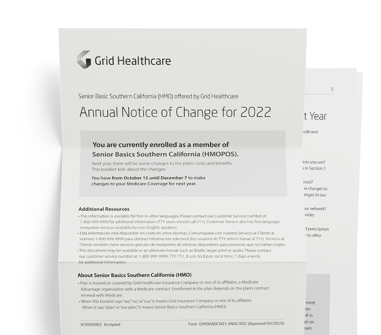 Annual Notice of Change document