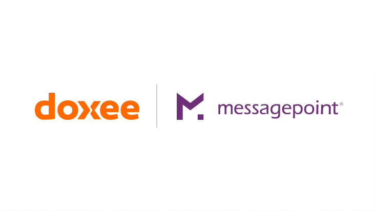 Doxee and Messagepoint logos side by side