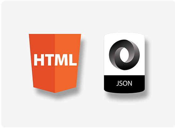 HTML and JSON logos