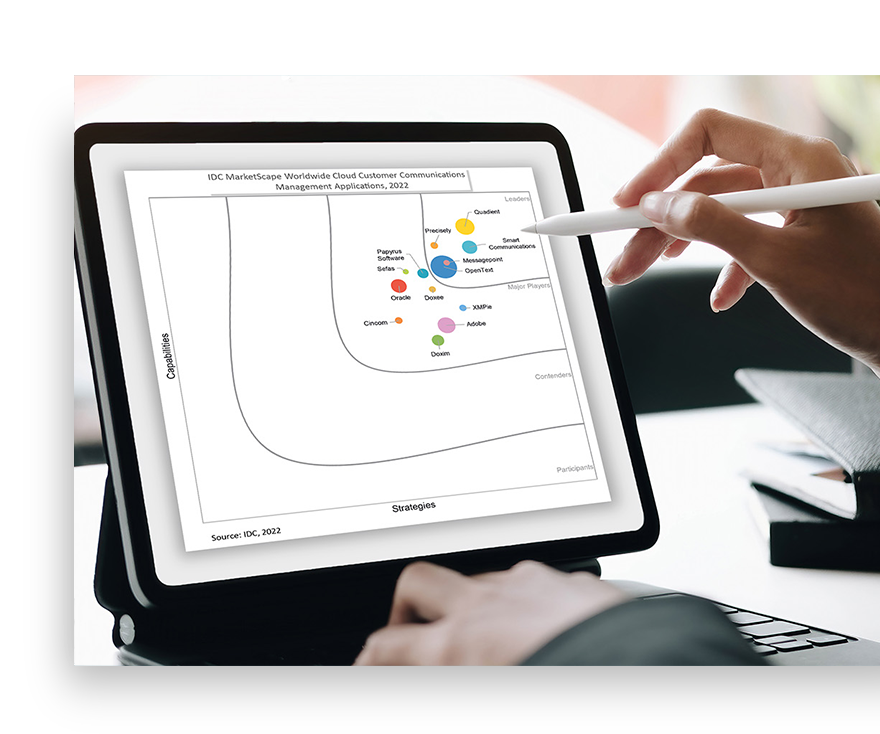 Hand pointing at an ipad displaying a chart